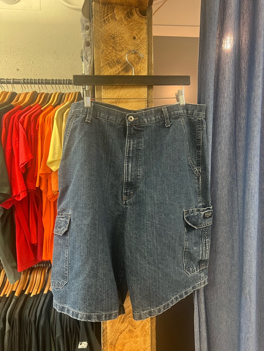 Vintage Blue Denim Cargo Shorts